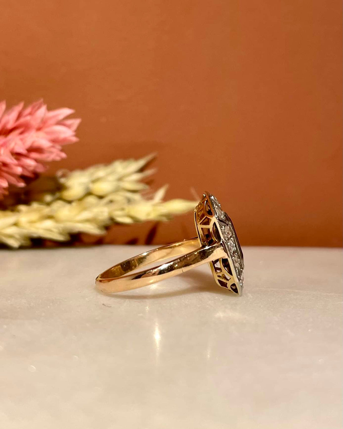 Bague Art-Déco Saphir 1.05 carat &amp; Diamants &quot;Palma&quot;