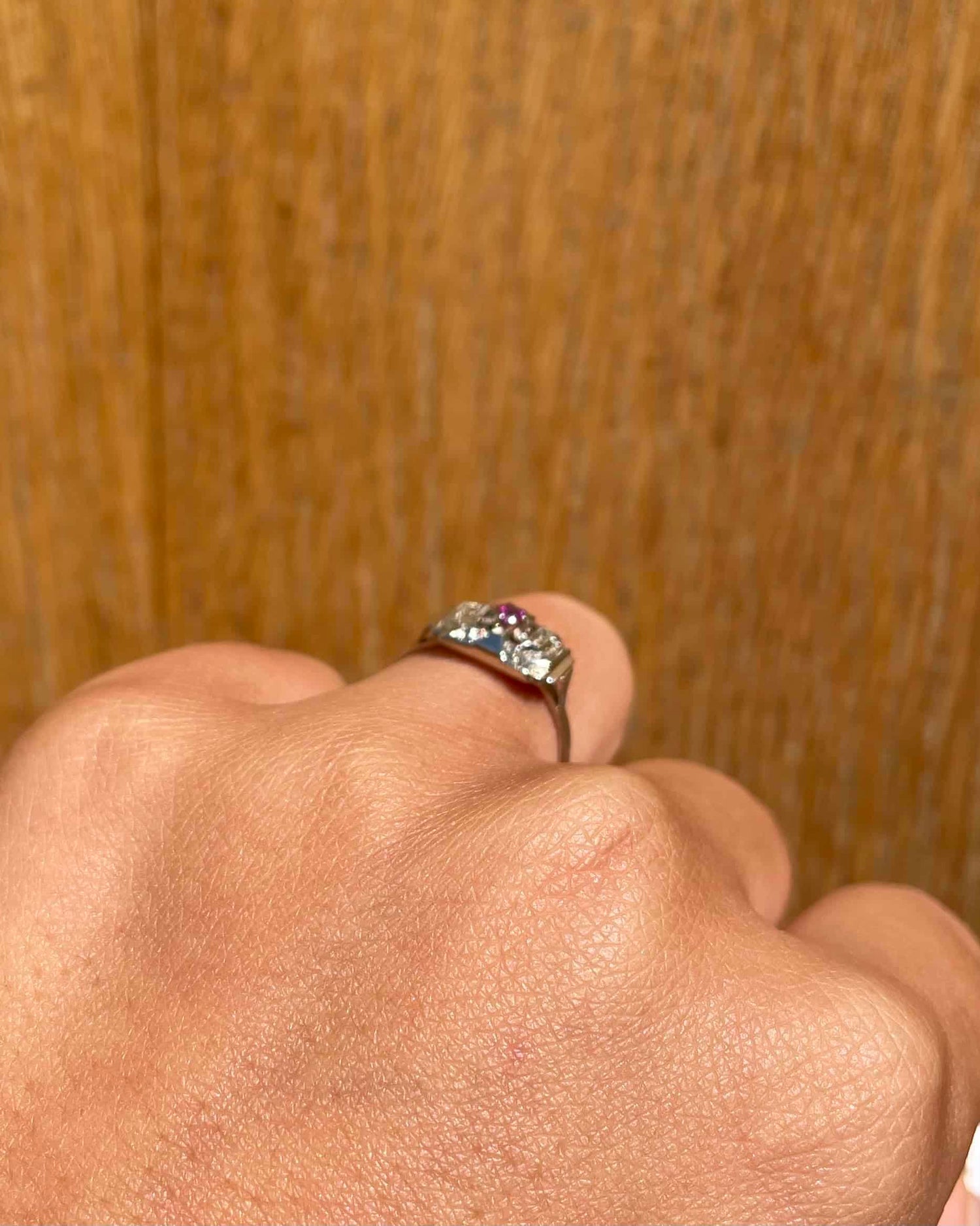 Bague Tank Art-Déco Saphir Rose &quot;Danitsa&quot;