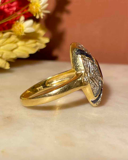 Bague Style Art-Déco Saphirs et Diamants &quot;April&quot;
