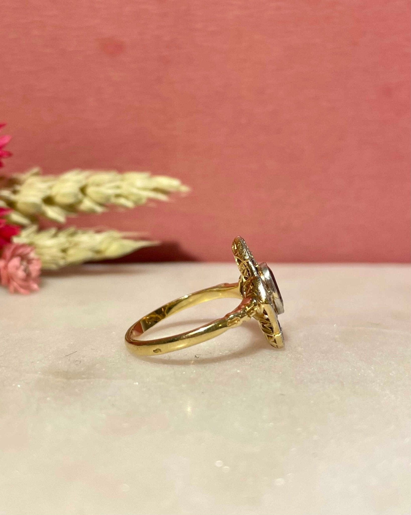 Bague Art - Déco Saphirs 1 carat &amp; Diamants "Solyana" - Elliade Paris