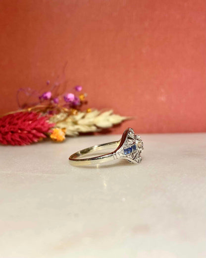 Bague Art-Déco Saphirs &amp; Diamants &quot;Kimy&quot;