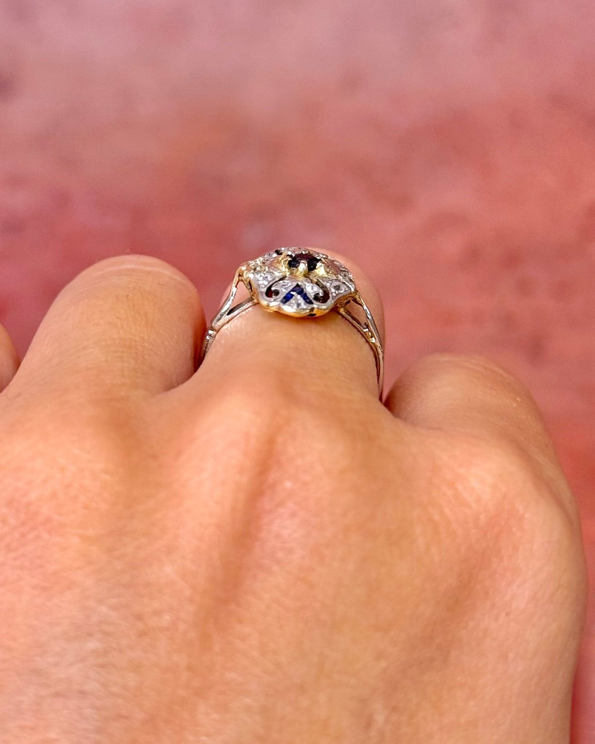 Bague Art-Déco Saphirs &amp; Diamants "Ariana" - Elliade Paris