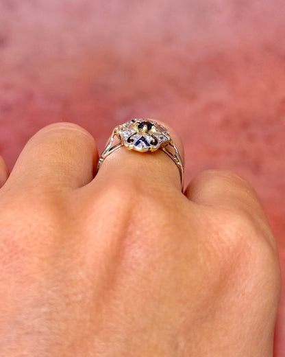 Bague Art-Déco Saphirs &amp; Diamants "Ariana" - Elliade Paris