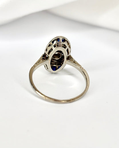 Bague Art Déco Saphirs &amp; Diamants "Catherine" - Elliade Paris