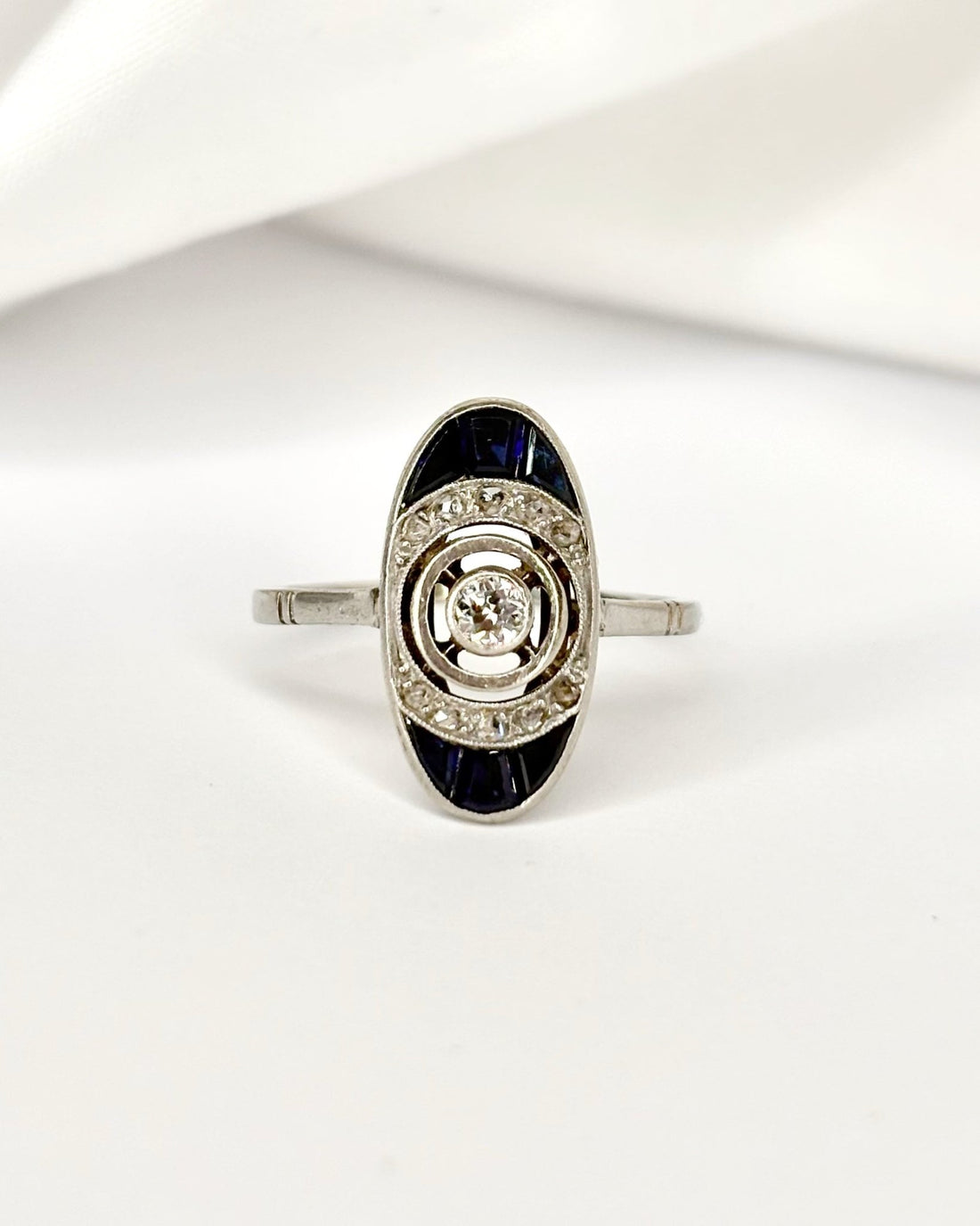 Bague Art Déco Saphirs &amp; Diamants "Catherine" - Elliade Paris