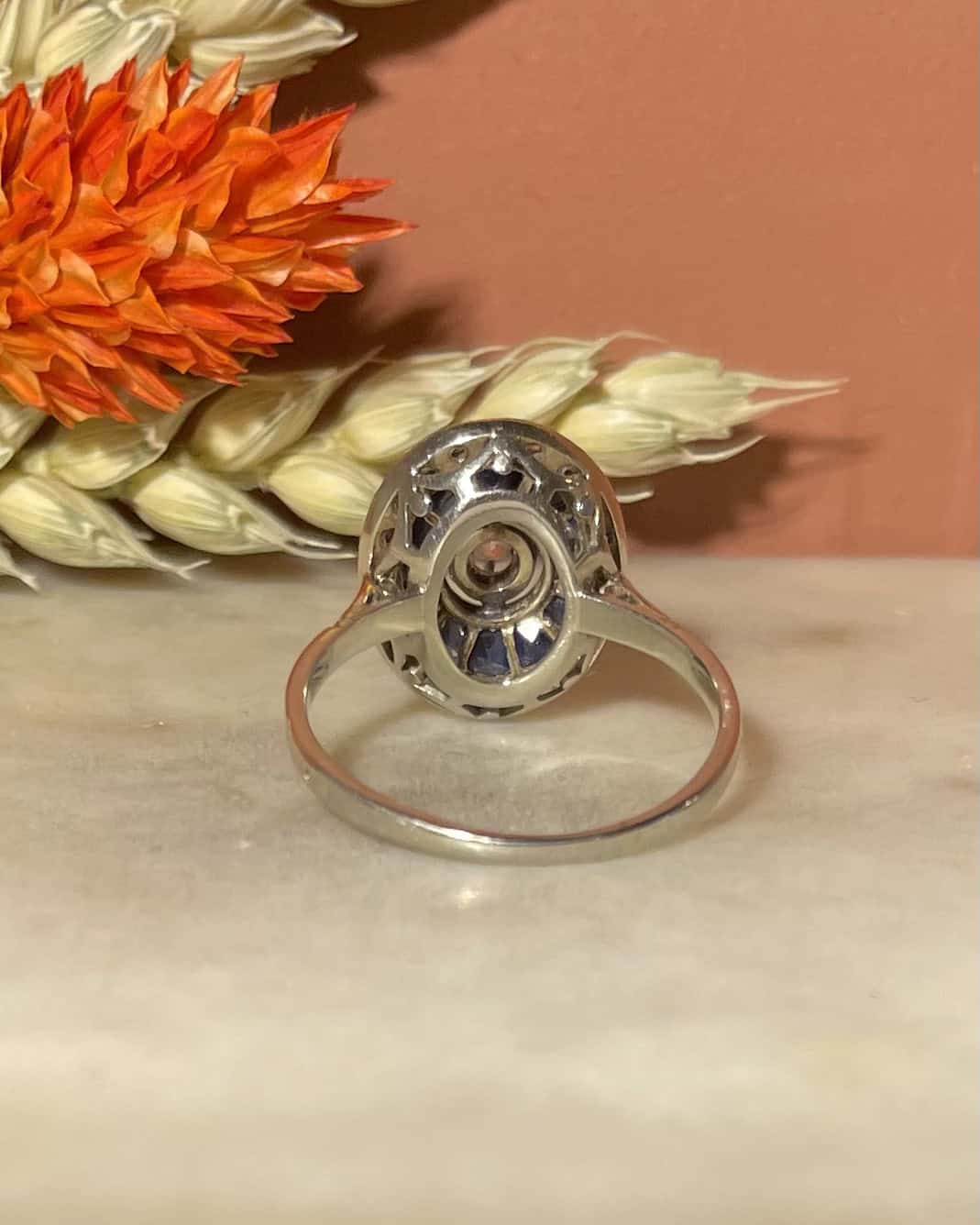 Bague Art - déco Saphirs &amp; Diamants "Janiss" - Elliade Paris
