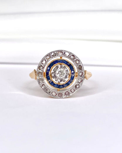 Bague Art Déco Saphirs &amp; Diamants "Jodie" - Elliade Paris