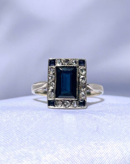 Bague Art - Déco Saphirs &amp; Diamants &quot;Judy&quot; - Elliade Paris