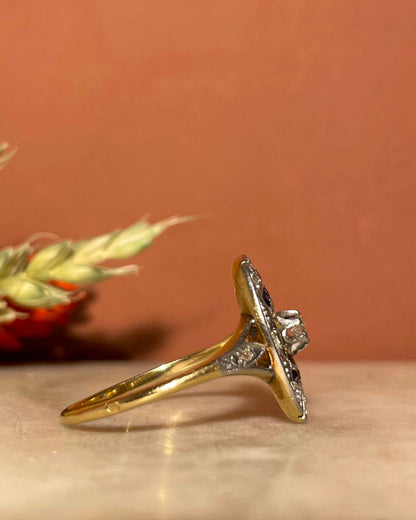Bague Art - Déco Saphirs &amp; Diamants &quot;Milena&quot; - Elliade Paris