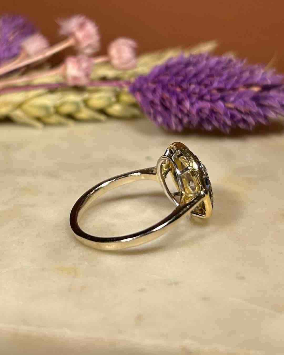 Bague Art - Déco Saphirs &amp; Diamants &quot;Prisme&quot; - Elliade Paris