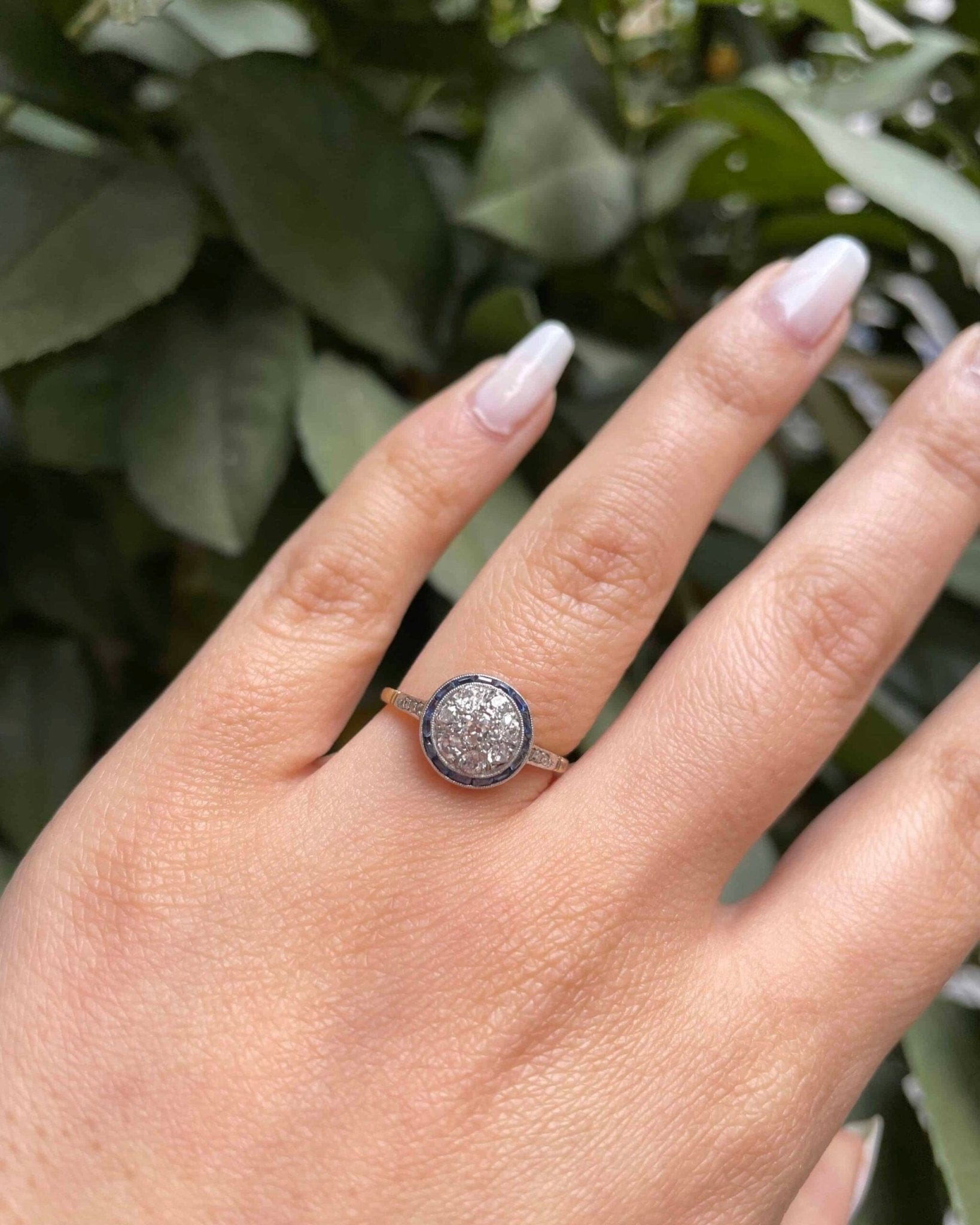 Bague Art - Déco Saphirs &amp; Diamants "Safia" - Elliade Paris