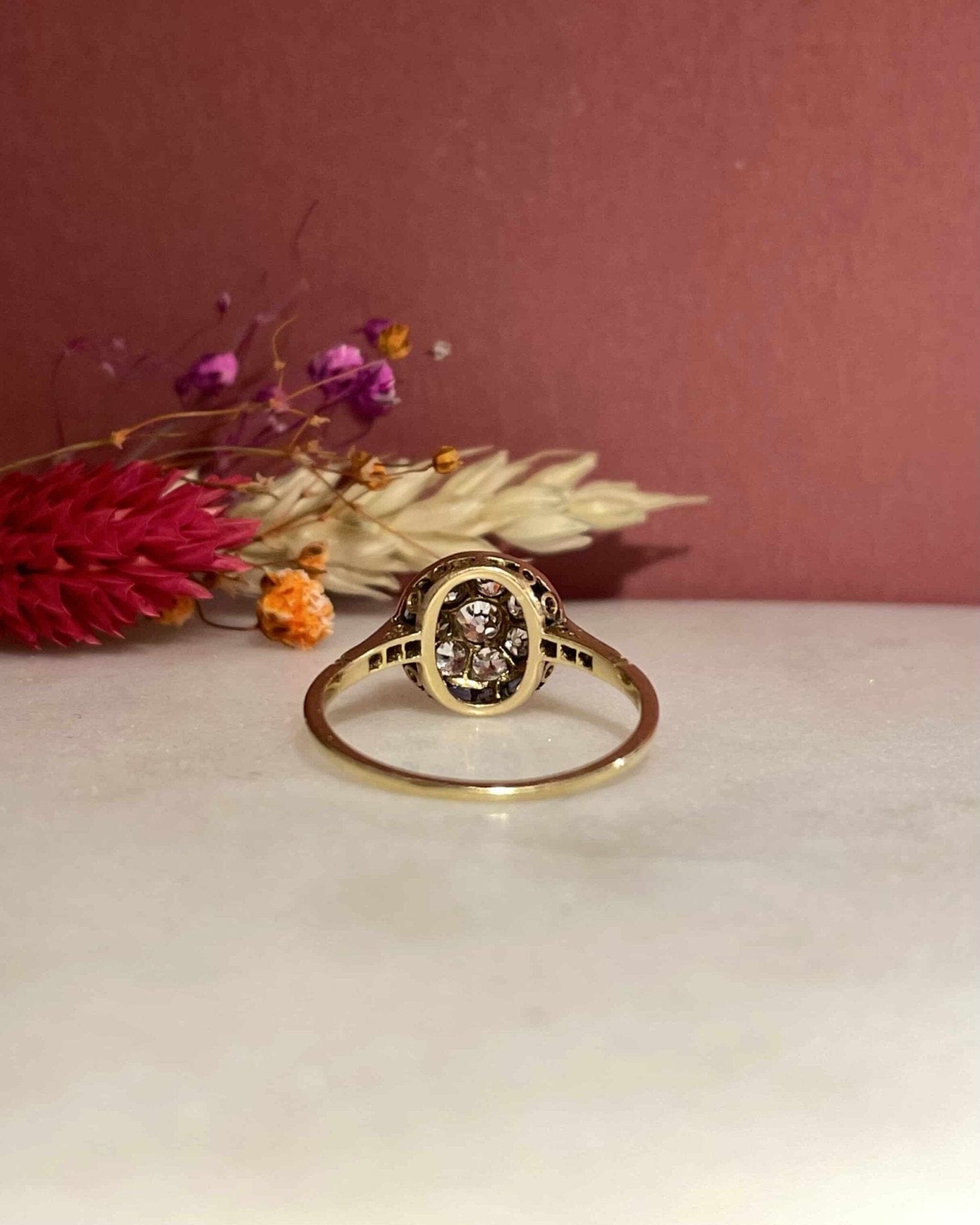 Bague Art - Déco Saphirs &amp; Diamants "Safia" - Elliade Paris