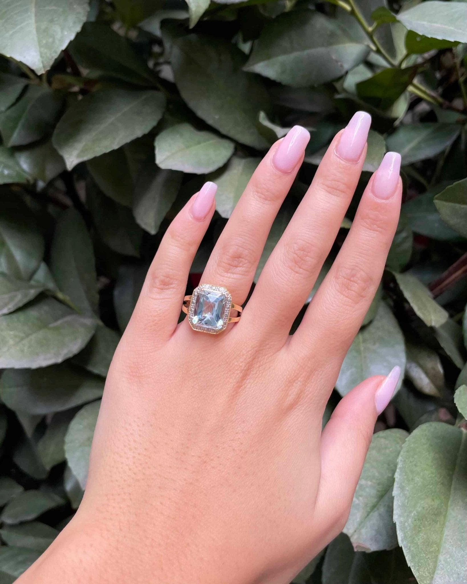 Bague Art - Déco Topaze 6.50 Carats &amp; Diamants "Selenia" - Elliade Paris
