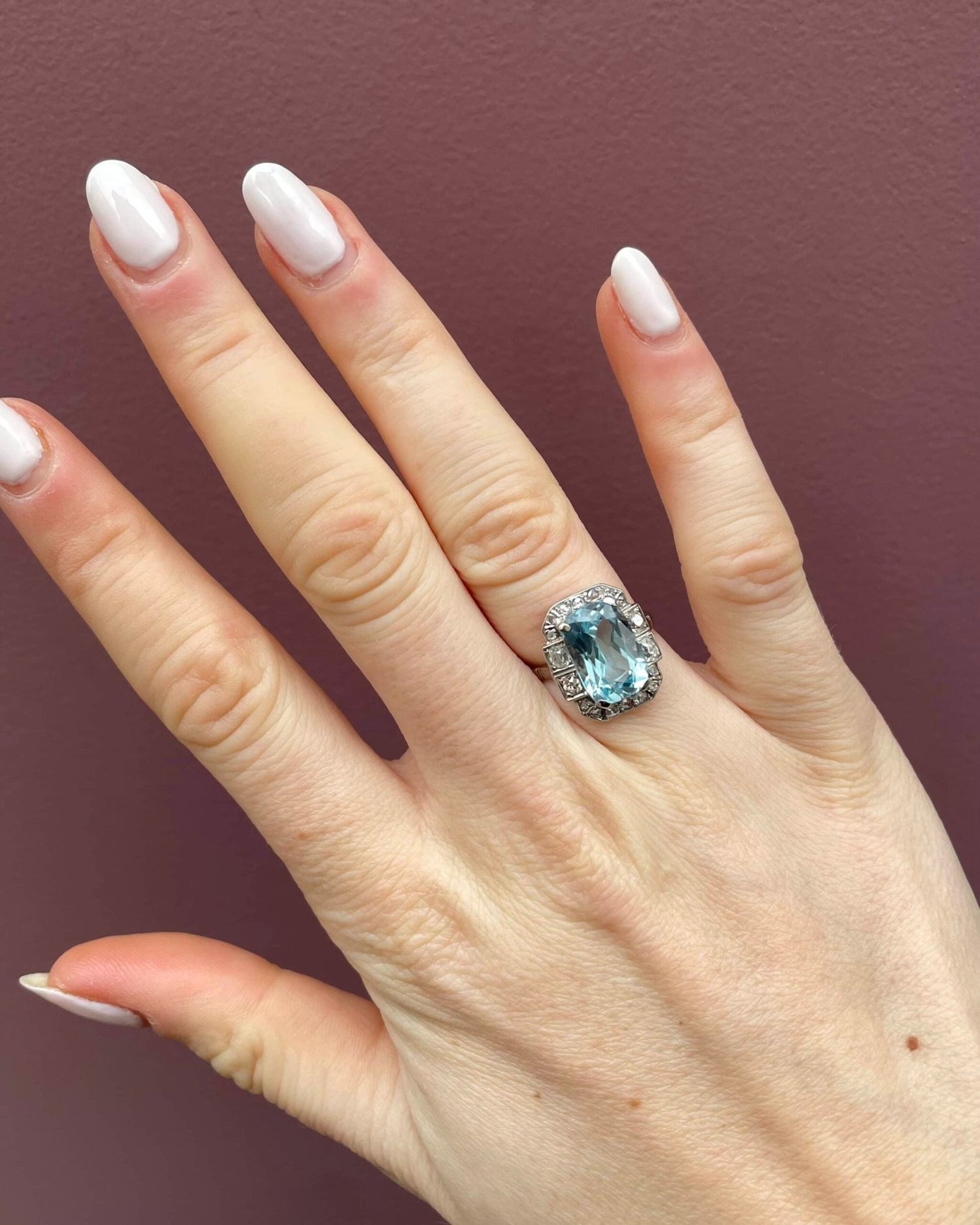 Bague Art - Déco Topaze 6.90 Carats &amp; Diamants &quot;Selena&quot; - Elliade Paris
