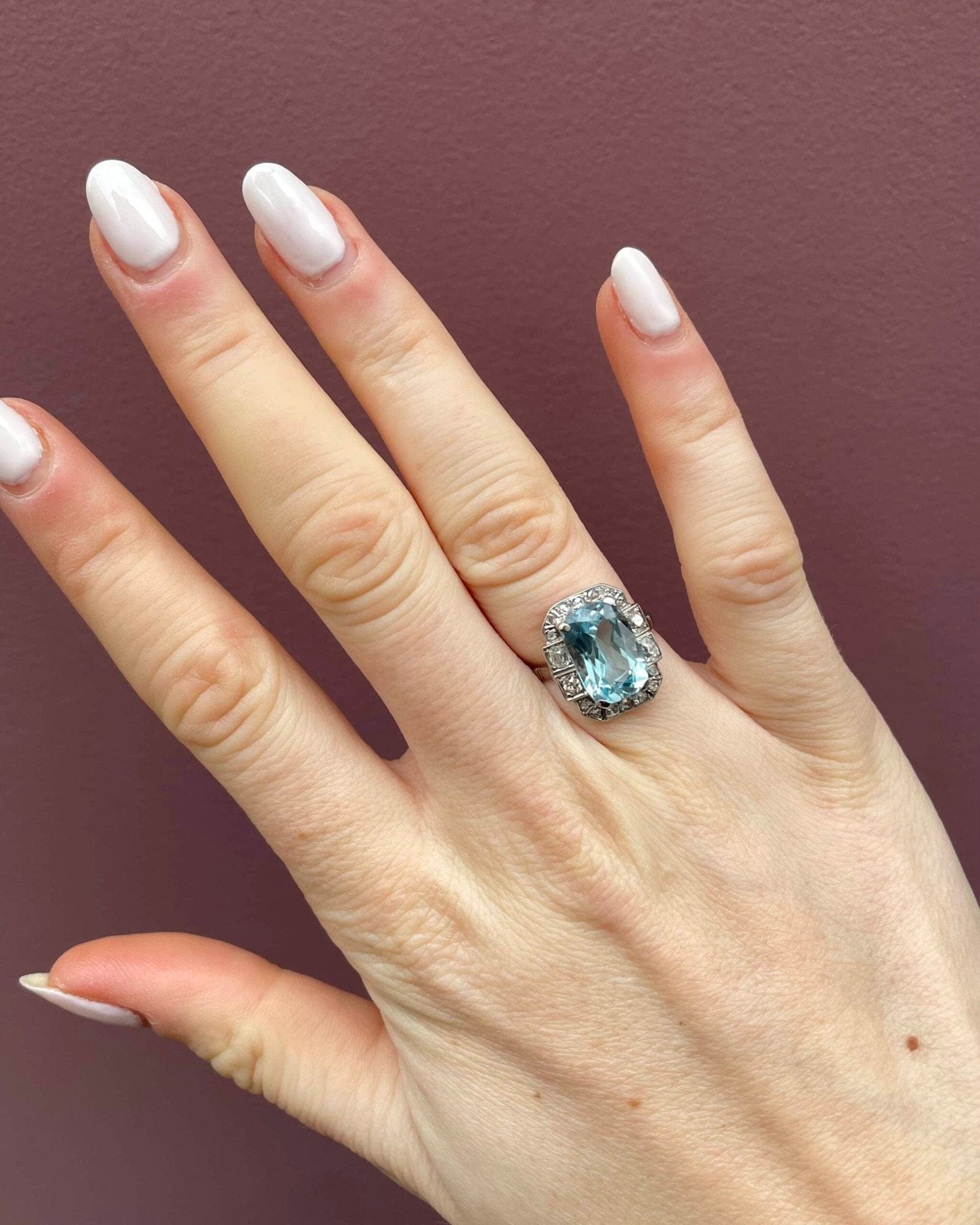 Bague Art - Déco Topaze 6.90 Carats &amp; Diamants "Selena" - Elliade Paris