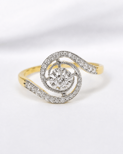 Bague Art-Déco Tourbillon Diamants "Amina" - Elliade Paris