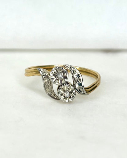 Bague Art Déco Tourbillon Diamants &quot;Isabella&quot; - Elliade Paris