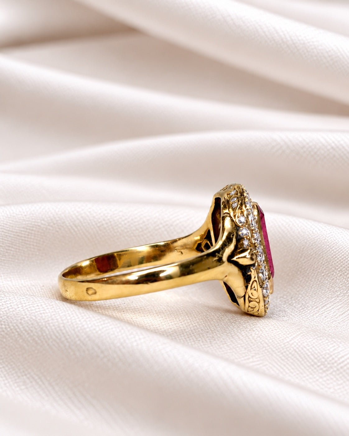 Bague Art-Déco Tourmaline 1.75 carat &amp; Diamants "Sandra" - Elliade Paris