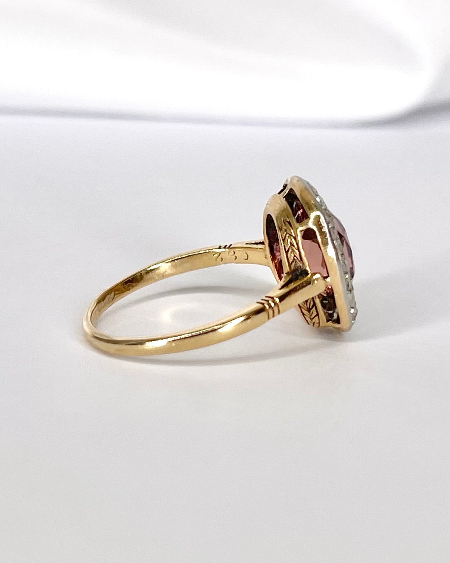 Bague Art - Déco Tourmaline 2.60 carats &amp; Diamants 0.25 carat "Justine" - Elliade Paris
