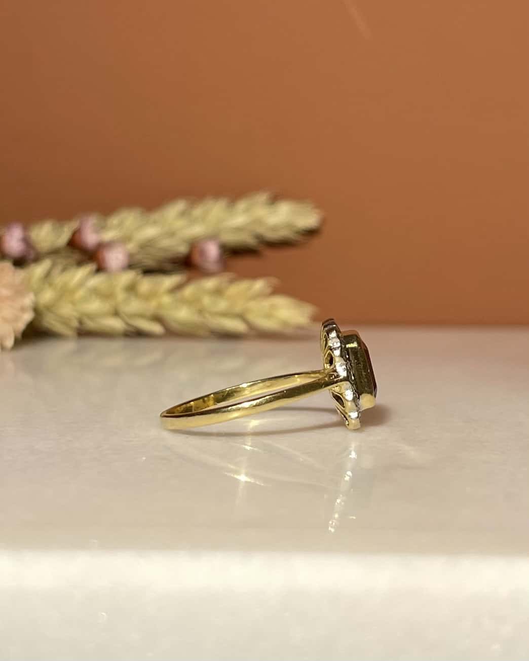 Bague Art - Déco Tourmaline Rose 1.50 carat &amp; Diamants "Gaïa" - Elliade Paris