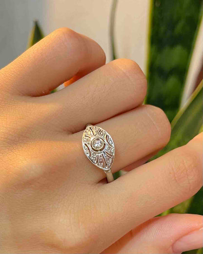 Bague Art-Déco Diamants &quot;Swan&quot;