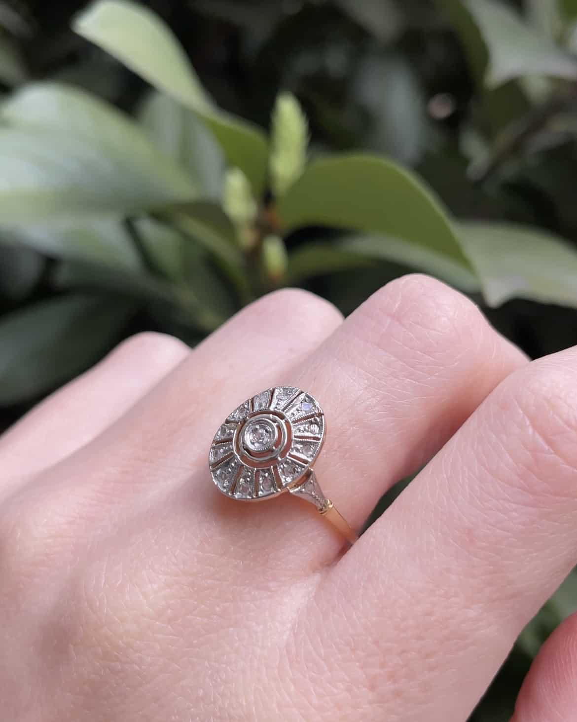Art Deco Ring 13 Diamonds "Blandine"