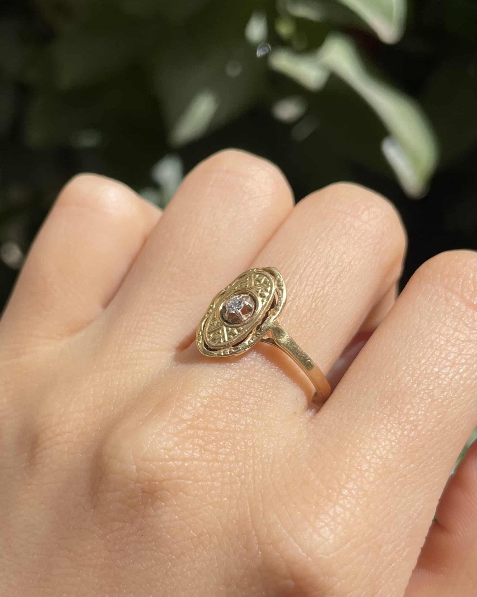 Bague Art - Déco vintage Diamant &quot;Aurya&quot; - Elliade Paris