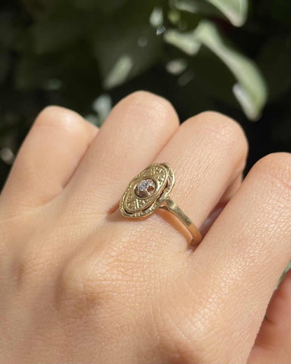 Bague Art - Déco vintage Diamant &quot;Aurya&quot; - Elliade Paris