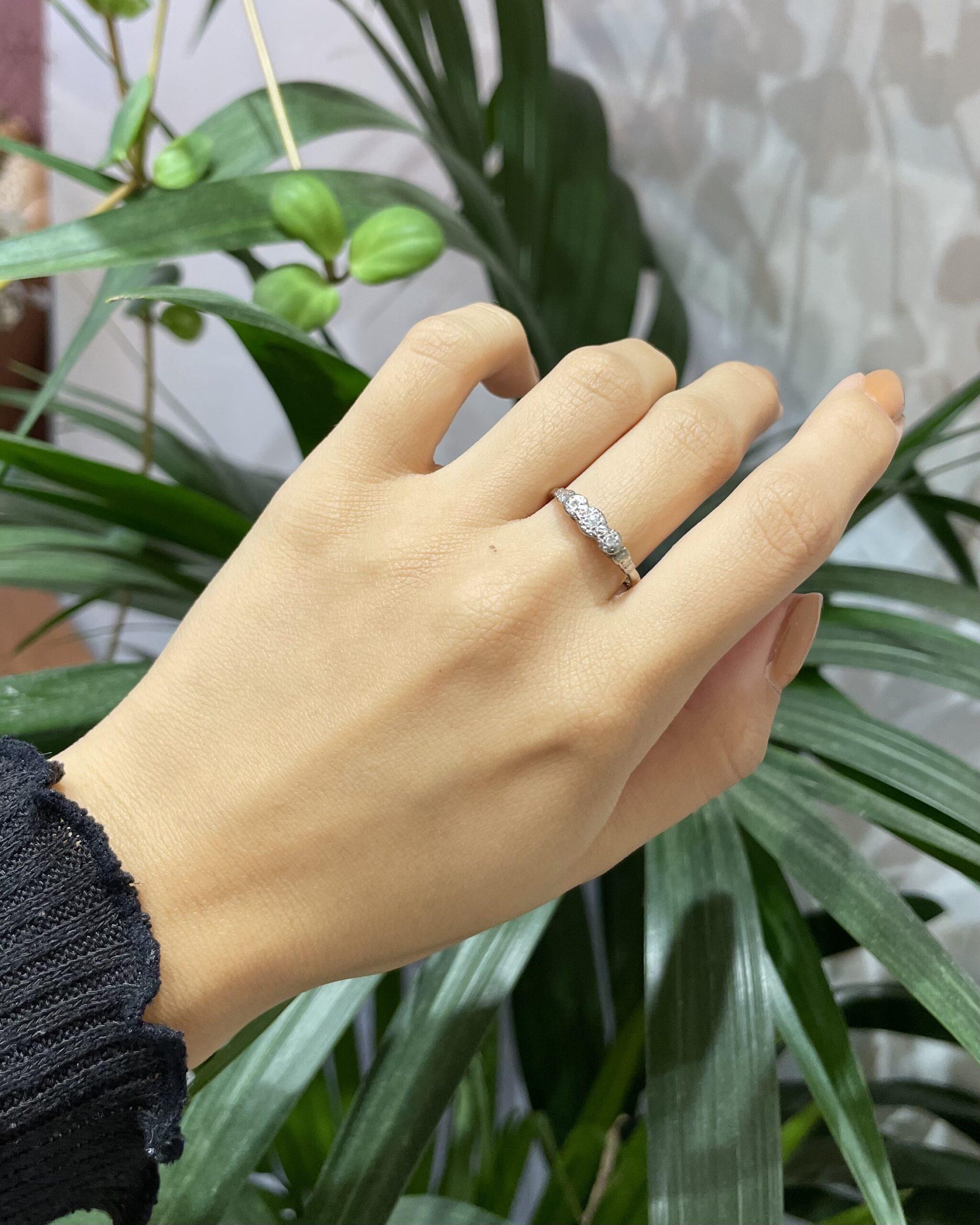 Anillo de diamantes Art Déco "Domitille"