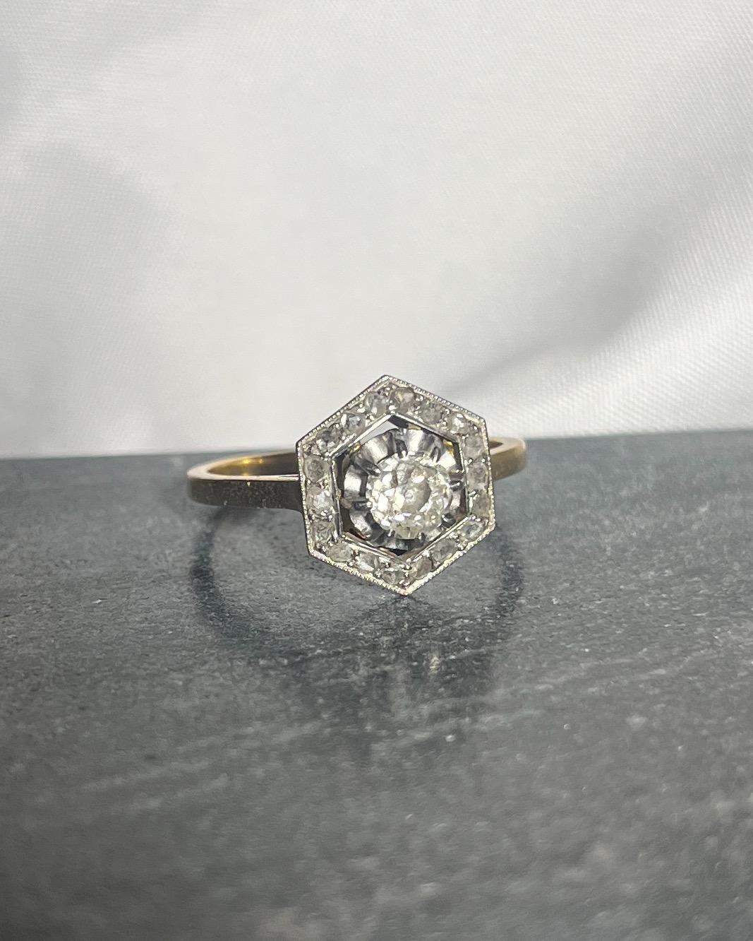 Bague Art-déco diamants &quot;Solina&quot;