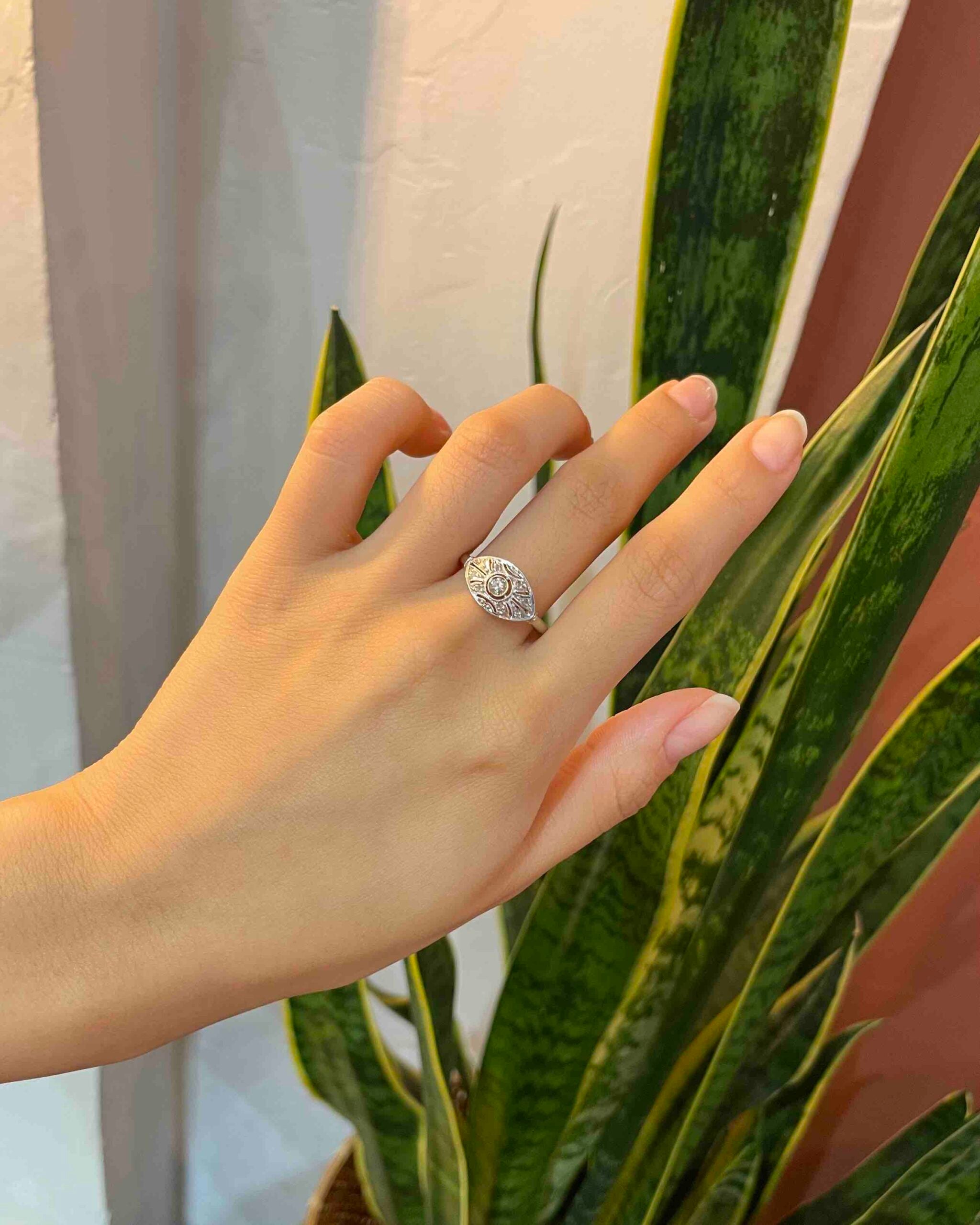 Bague Art-Déco Diamants "Swan"