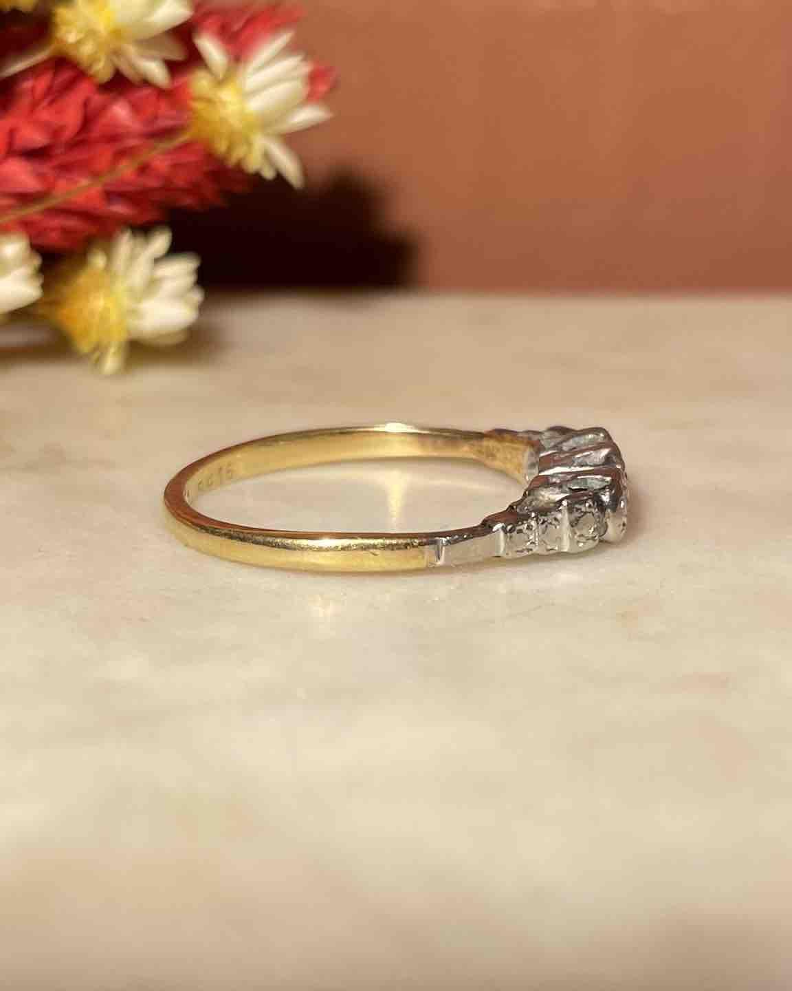 Anillo de diamantes Art Déco &quot;Domitille&quot;