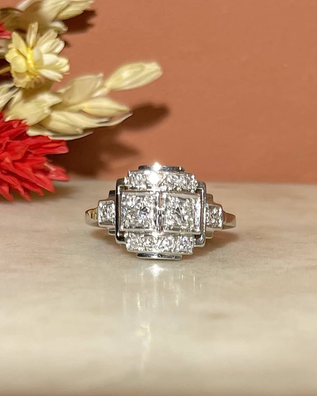 Bague Art-déco 12 Diamants &quot;Tatum&quot;