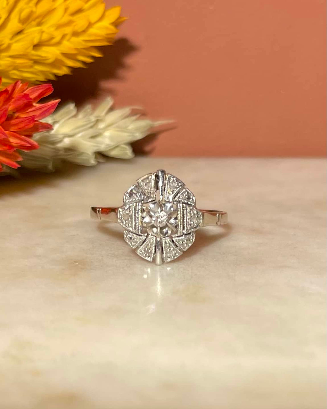 Bague Art-Déco 7 Diamants &quot;Sonia&quot;