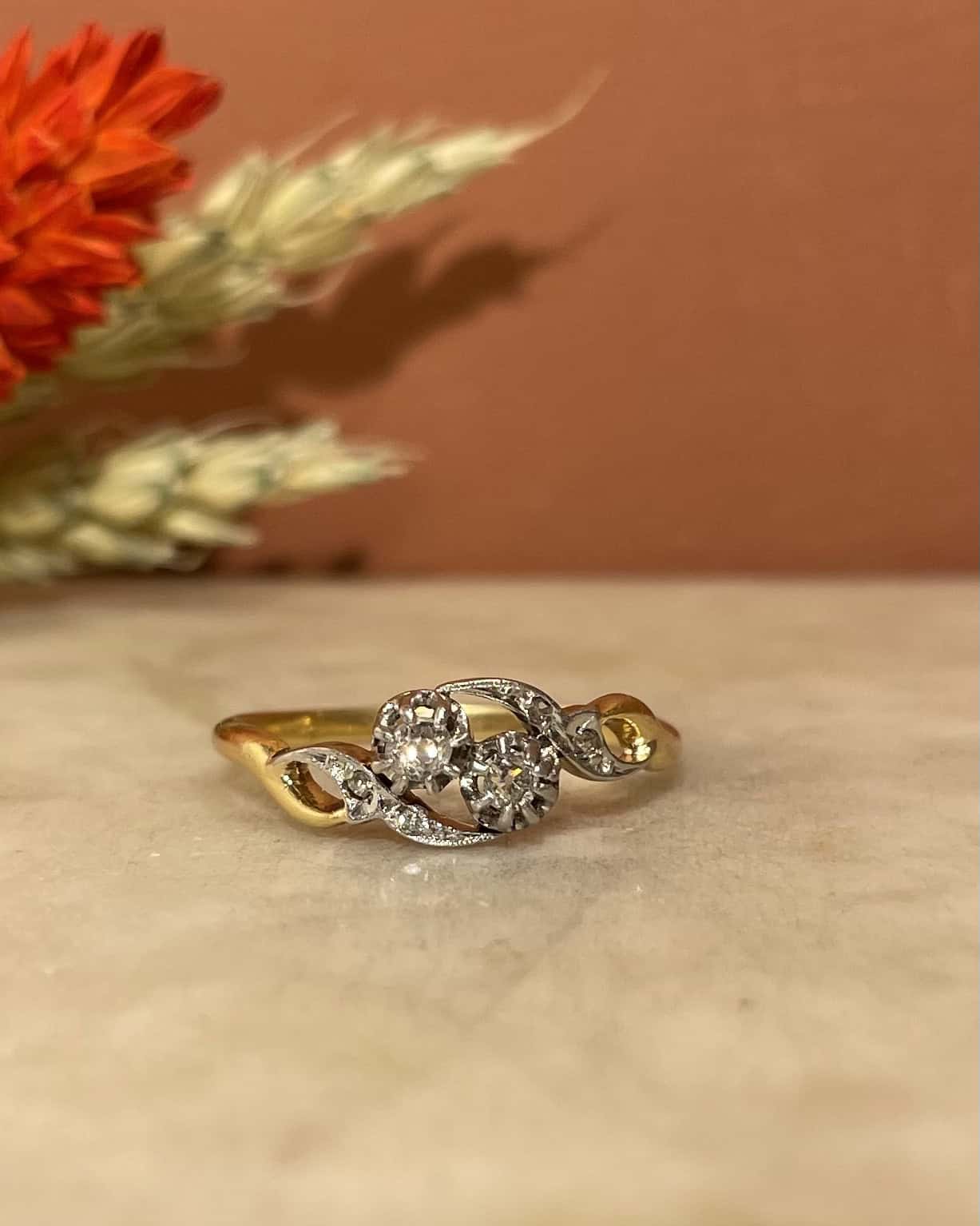 Bague Art Nouveau Diamants "Bogdana" - Elliade Paris
