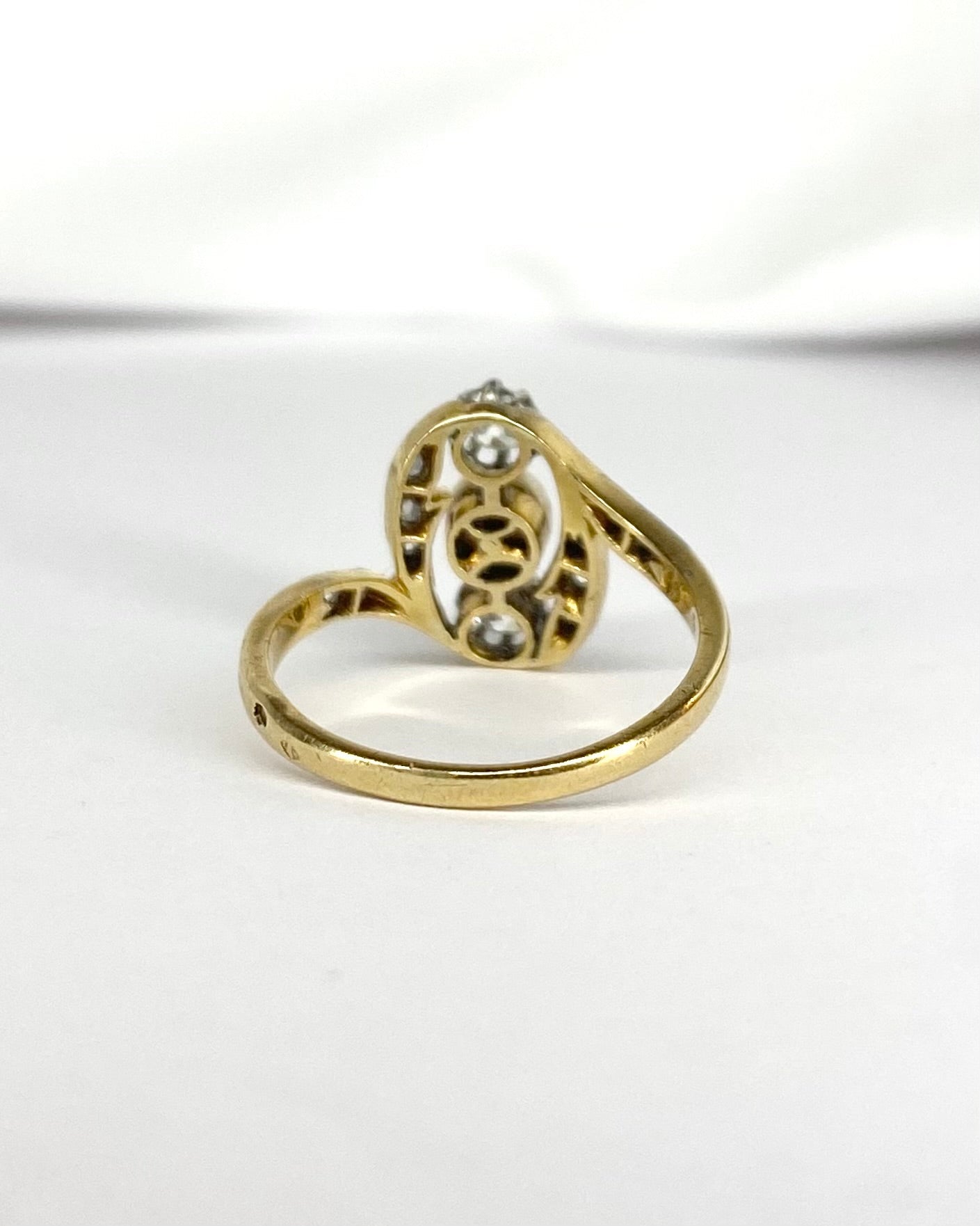 Bague Art - Nouveau Perle &amp; Diamants "Tracy" - Elliade Paris