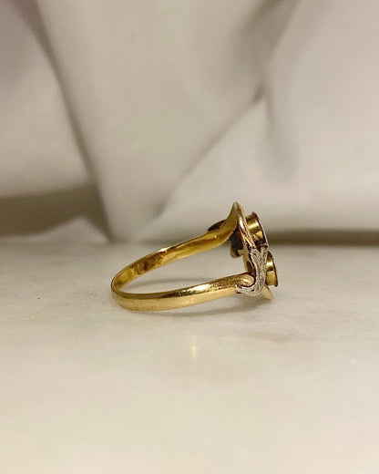 Bague Art Nouveau Toi &amp; Moi Diamants 0.02 carat &quot;Brisha&quot; - Elliade Paris