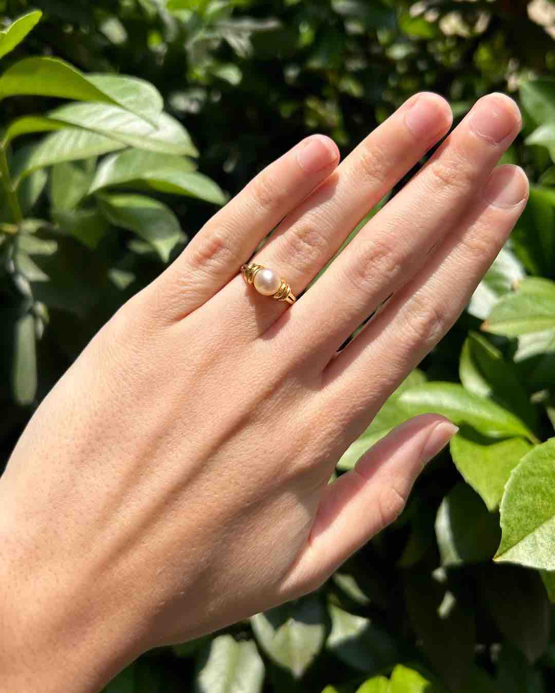 Bague Vintage Perle &amp; Or &quot;Axelle&quot;