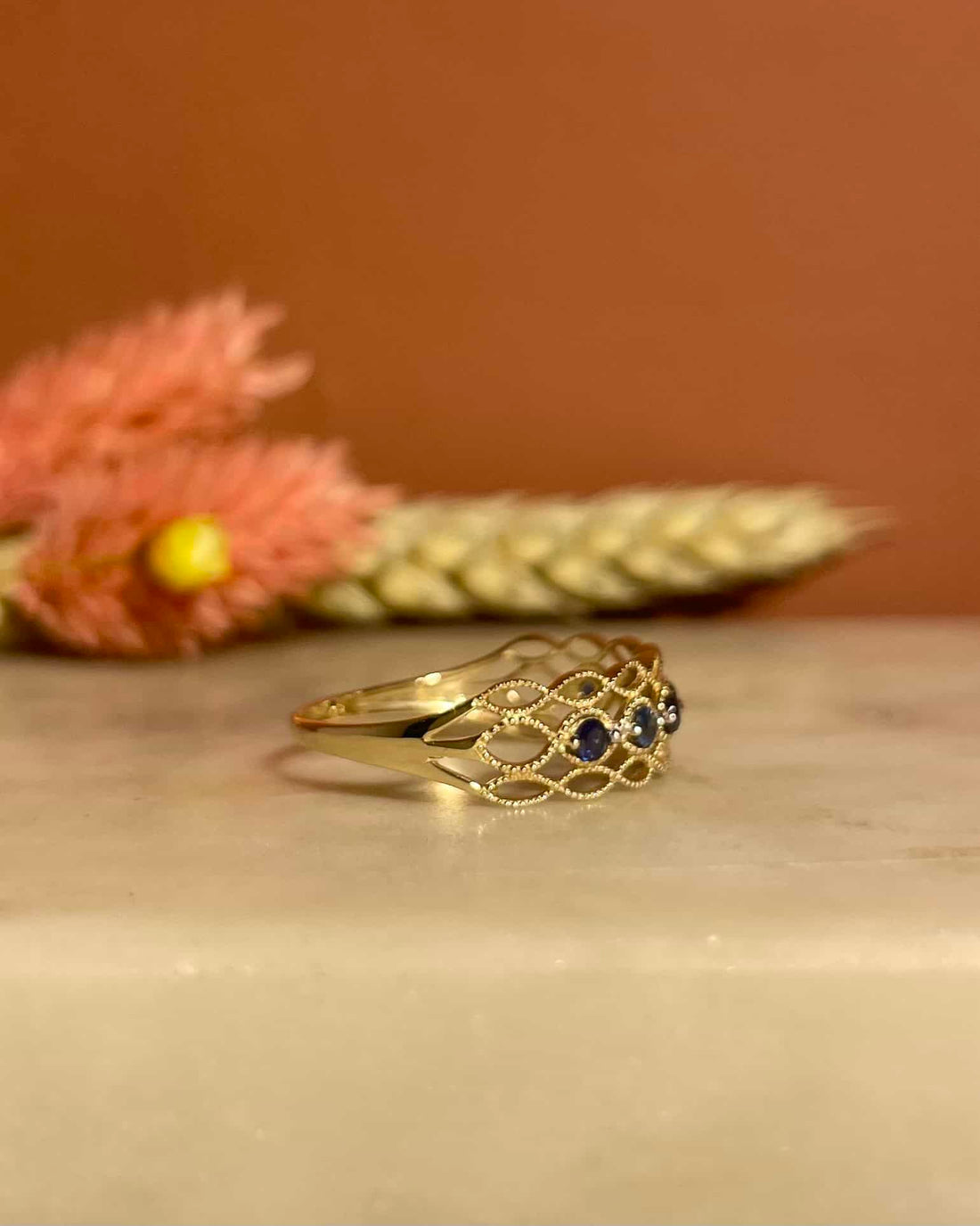 Bague Bandeau Vintage 6 Saphirs &quot;Joya&quot;