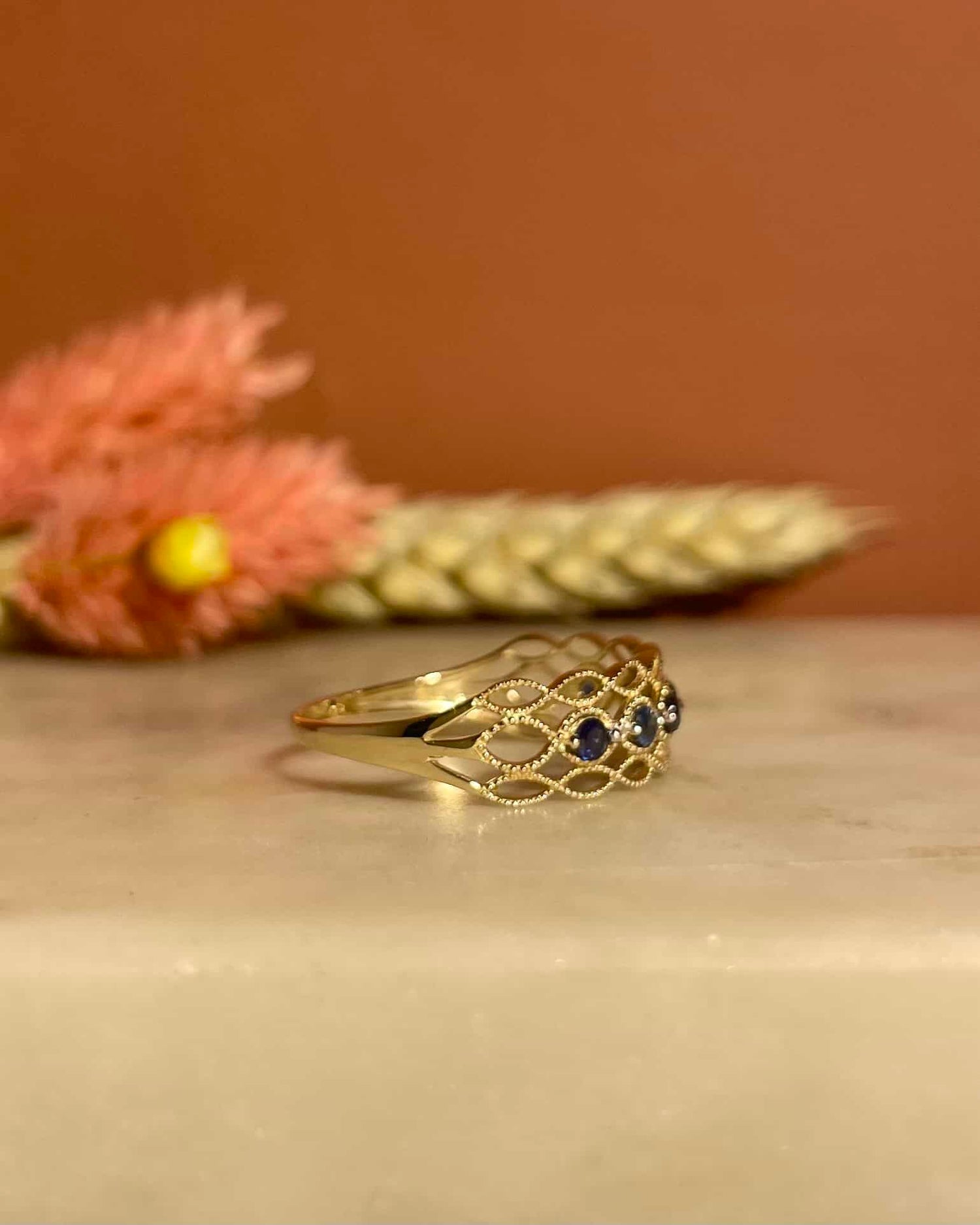 Bague Bandeau Vintage 6 Saphirs &quot;Joya&quot;