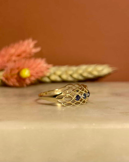 Bague Bandeau Vintage 6 Saphirs &quot;Joya&quot;