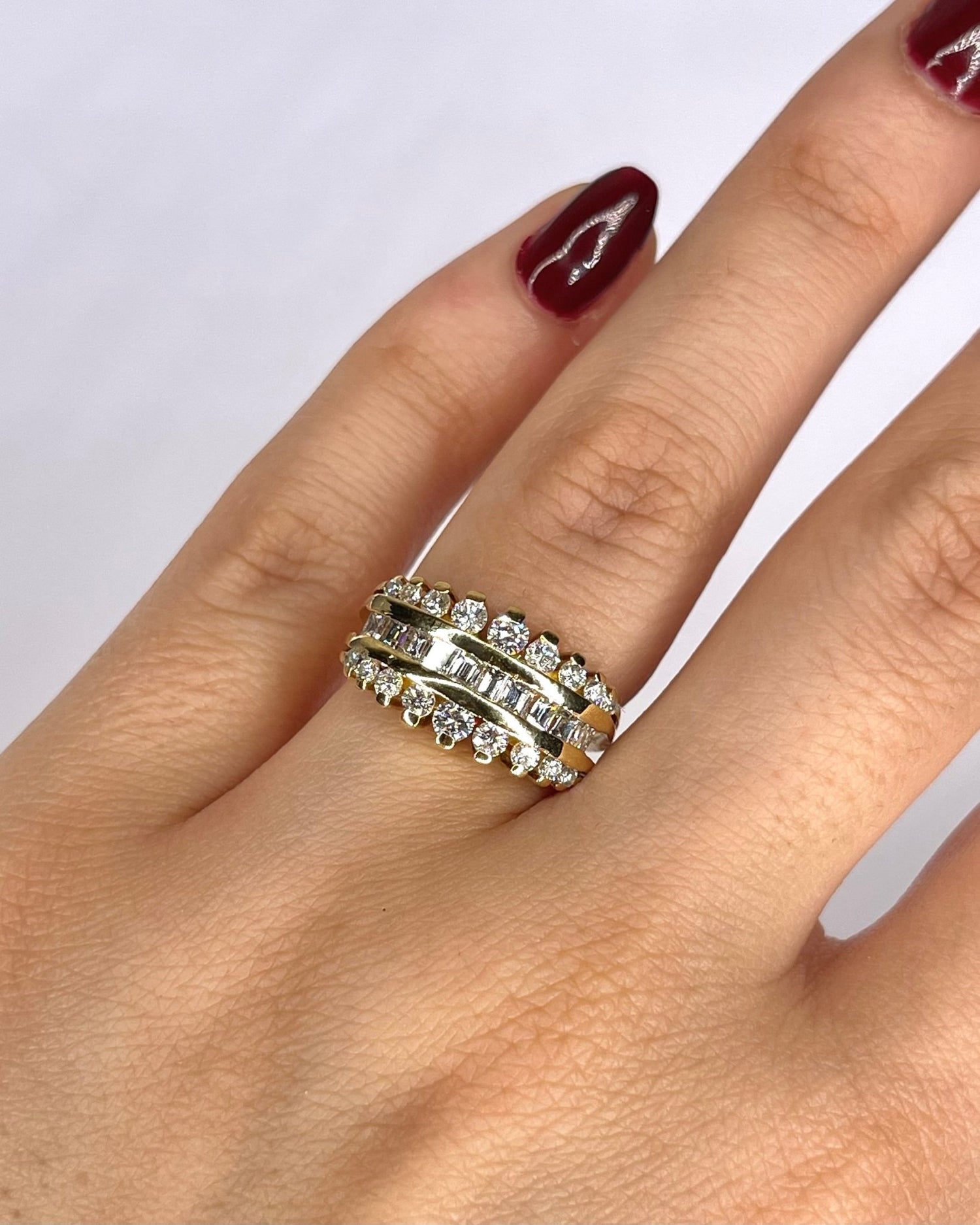 Bague Bandeau Diamants 0.80 carat &amp; Or 6,88g "Aryna" - Elliade Paris