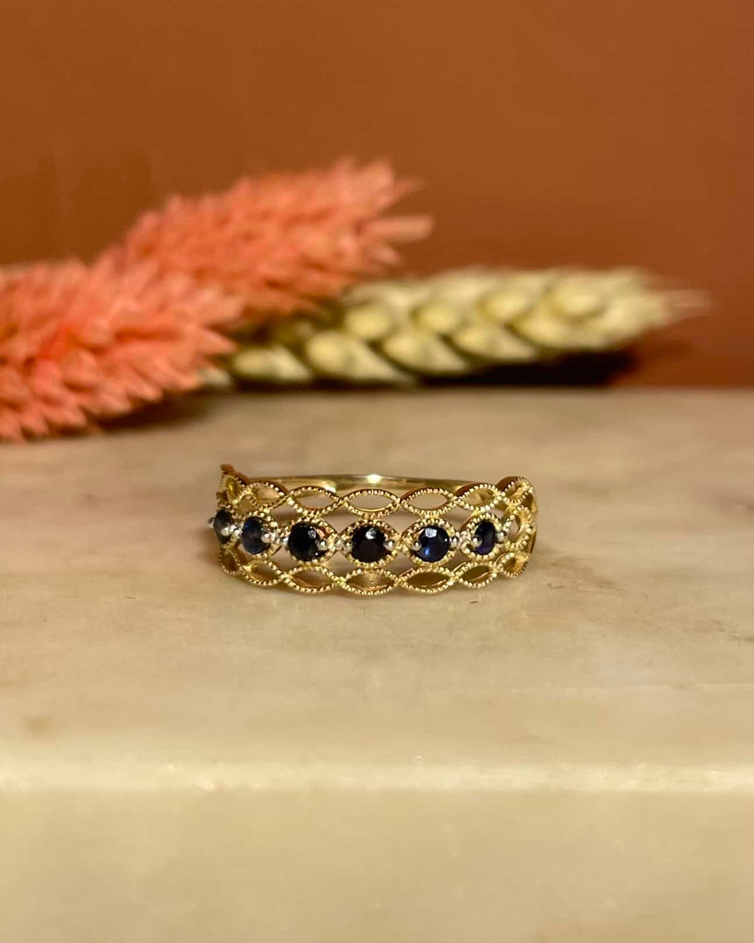 Bague Bandeau Vintage 6 Saphirs &quot;Joya&quot;