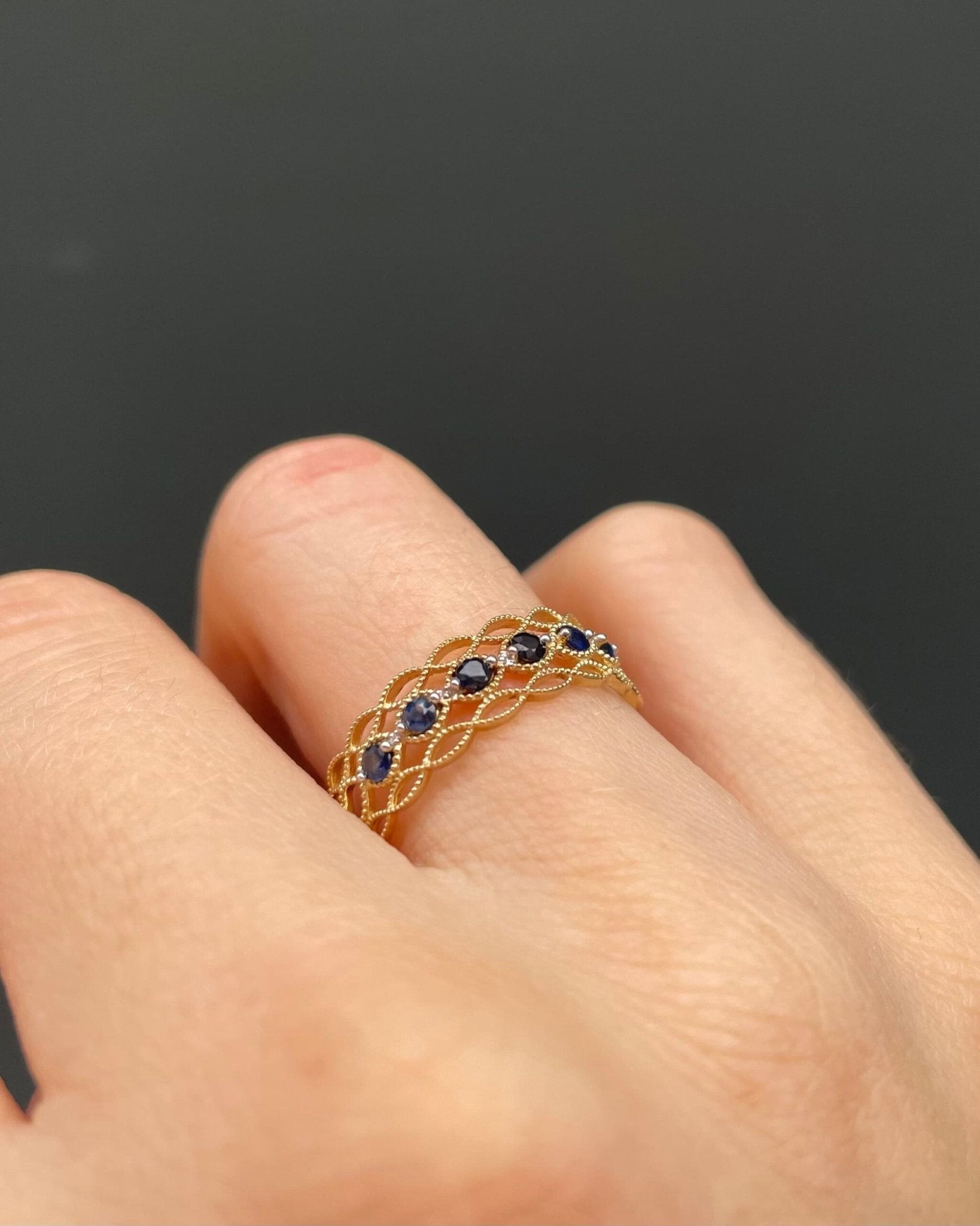 Bague Bandeau Vintage 6 Saphirs "Joya" - Elliade Paris
