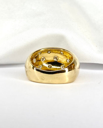 Bague Boule Diamants 1 carat &amp; Or Jaune 9.32 g &quot;Amélie&quot; - Elliade Paris