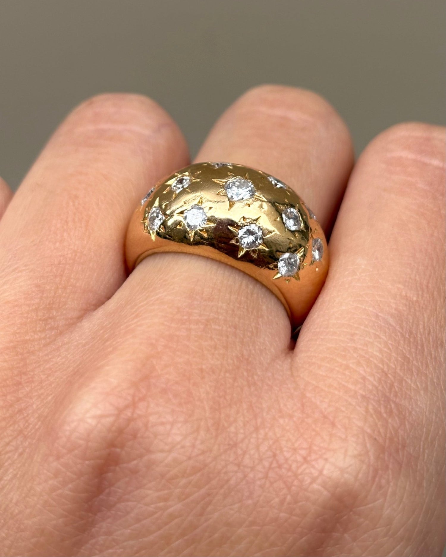 Bague Boule Diamants 1 carat &amp; Or Jaune 9.32 g &quot;Amélie&quot; - Elliade Paris