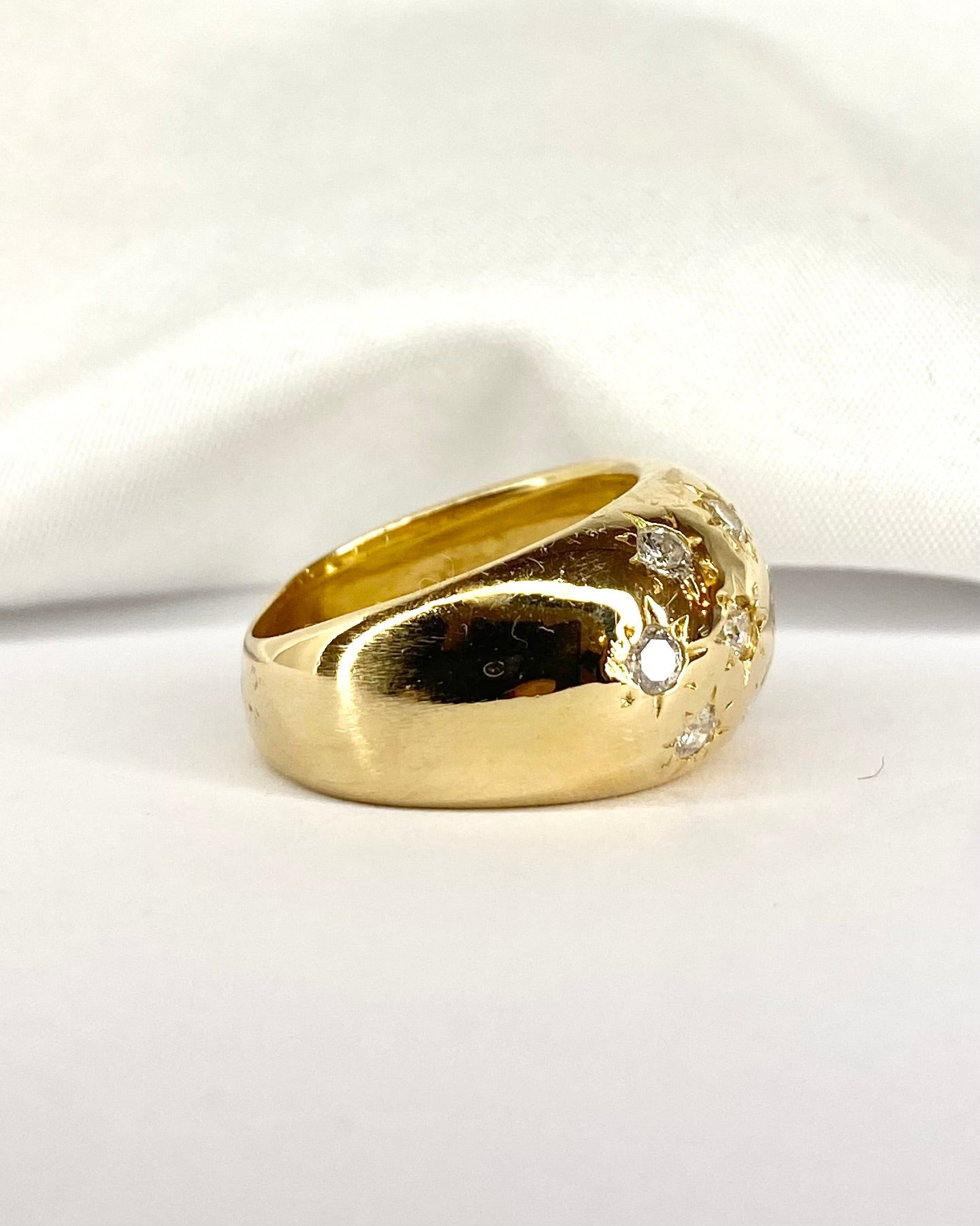 Bague Boule Diamants 1 carat &amp; Or Jaune 9.32 g "Amélie" - Elliade Paris