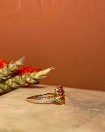Bague Camaïeu de Topazes &amp; Diamants &quot;Trisha&quot; - Elliade Paris