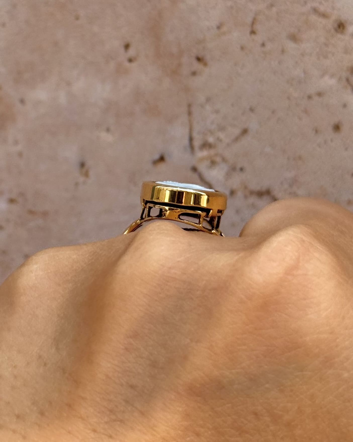 Bague Camée Onyx "Mélisande" - Elliade Paris