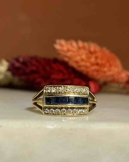 Bague Cascade Saphirs &amp; Diamants &quot;Alabama&quot; - Elliade Paris